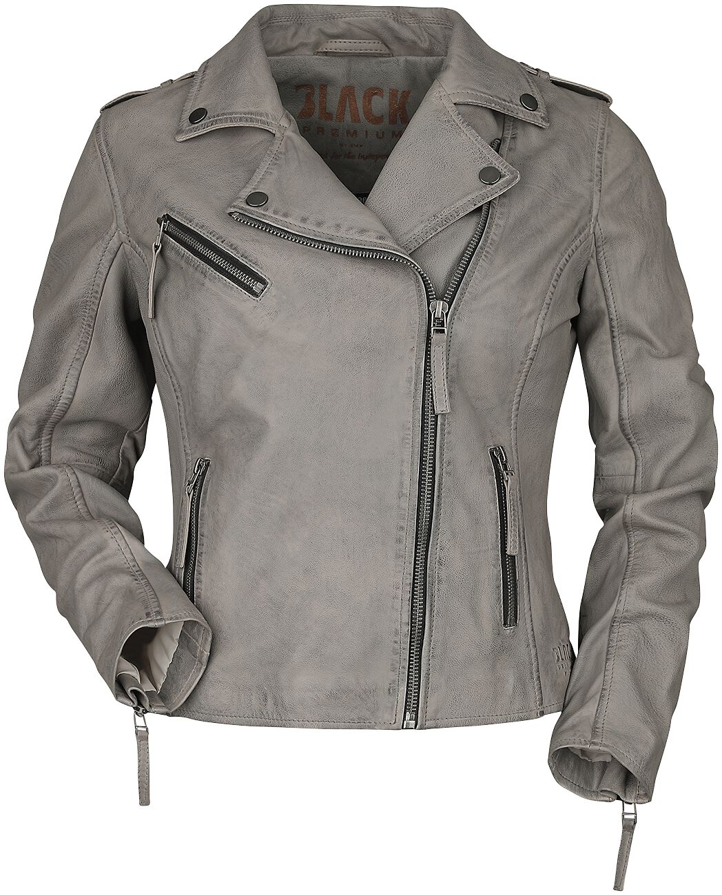 4064854723924 - All Over The Road Lederjacke grau in L