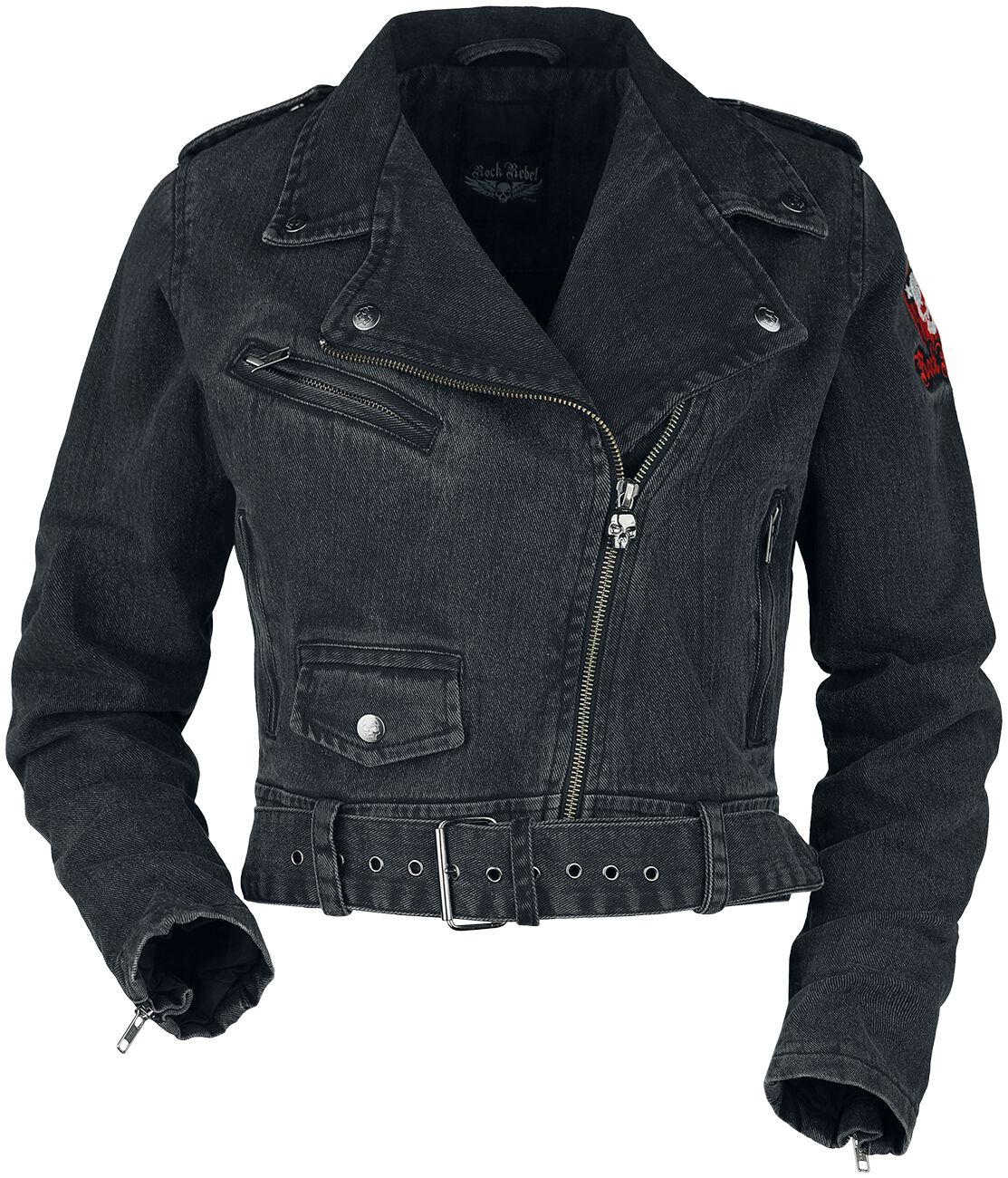 4064854725232 - Jeans Biker Jacket Jeansjacke grau in S