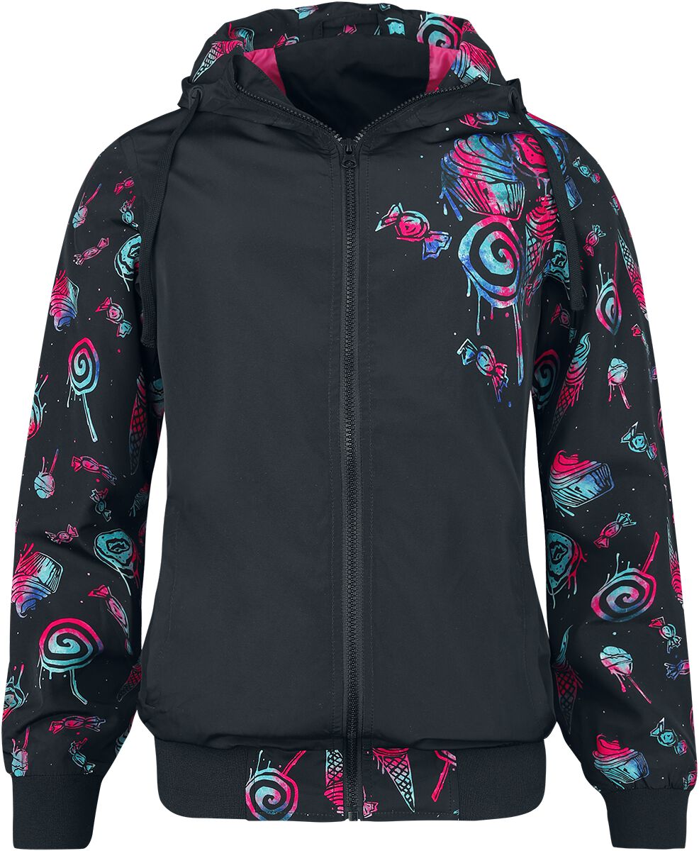 4064854727304 - Oversize Between Season Jacket With Candy Print Übergangsjacke schwarz in XS