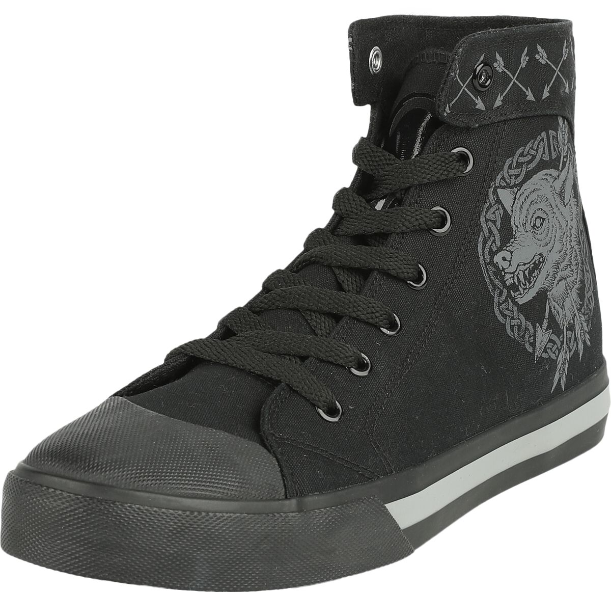 4064854732742 - Sneaker with Wolf an Arrow Print Sneaker high schwarz in EU37