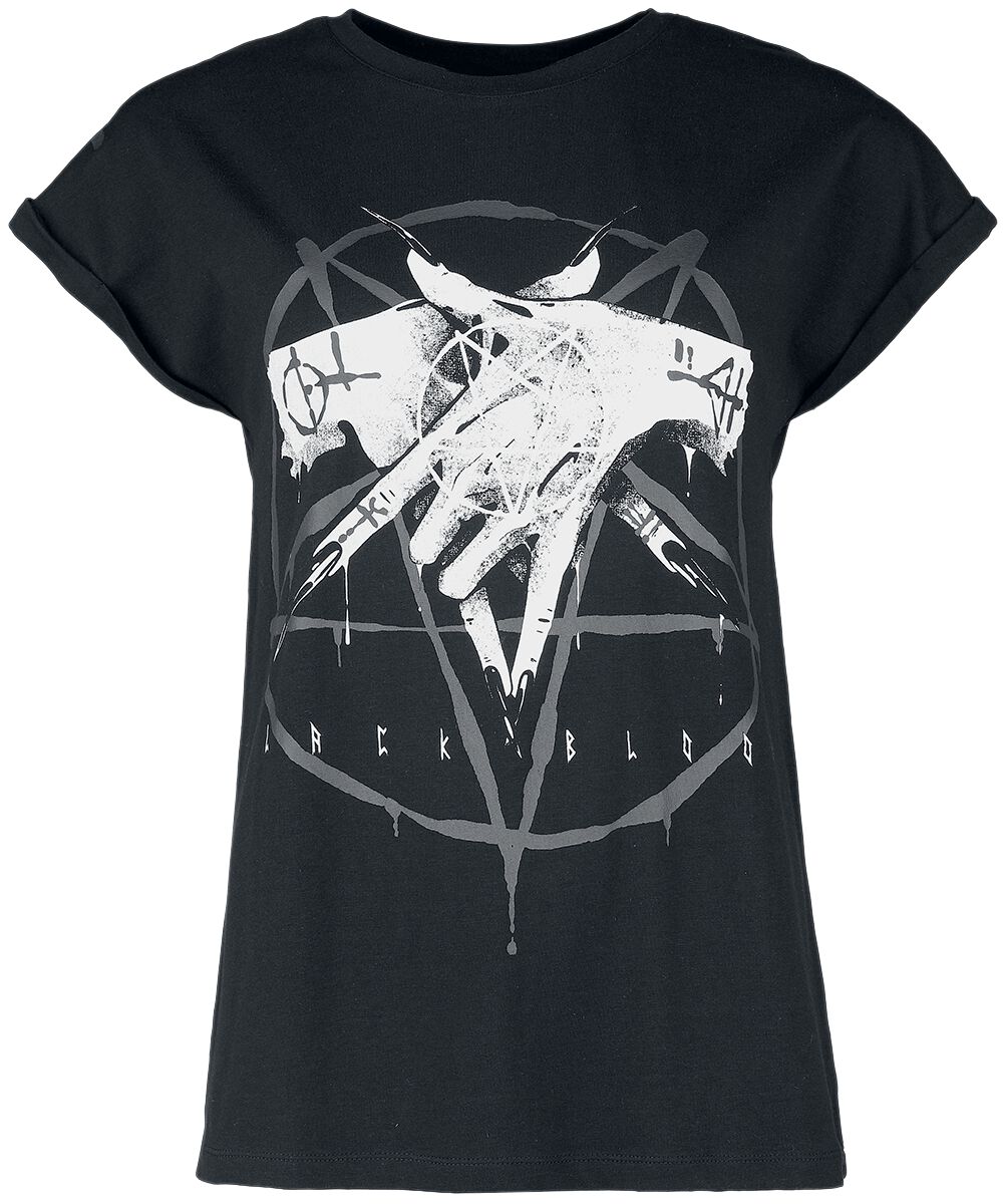4064854734500 - T-Shirt With Pentagram Print T-Shirt schwarz in 5XL 4064854734500 - T-Shirt With Pentagram Print T-Shirt schwarz in 5XL