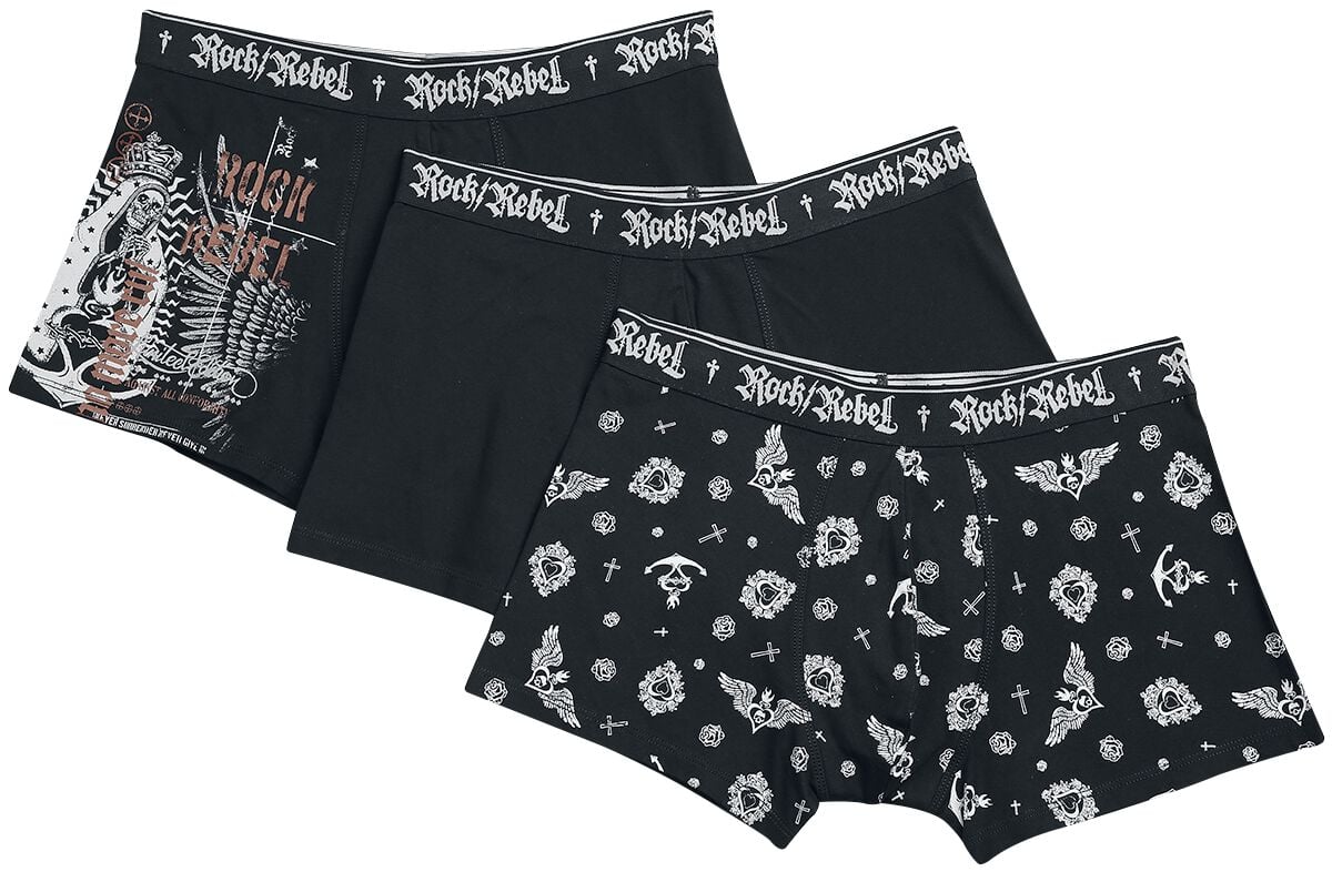 4064854734746 - Boxershorts with Oldschool Print Boxershort-Set schwarz in S