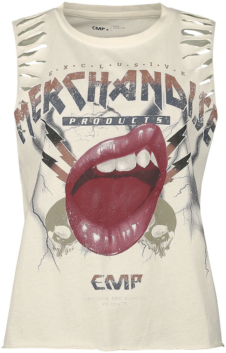 4064854760042 - Tank Top With Vintage Print Tank-Top weiß in XL 4064854760042 - Tank Top With Vintage Print Tank-Top weiß in XL