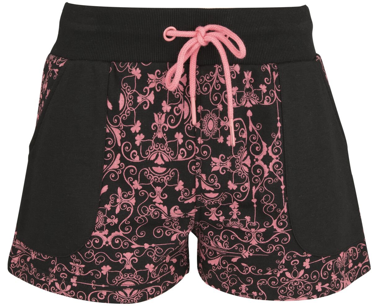 4064854772939 - Shorts with pink ornaments Short schwarz in XXL