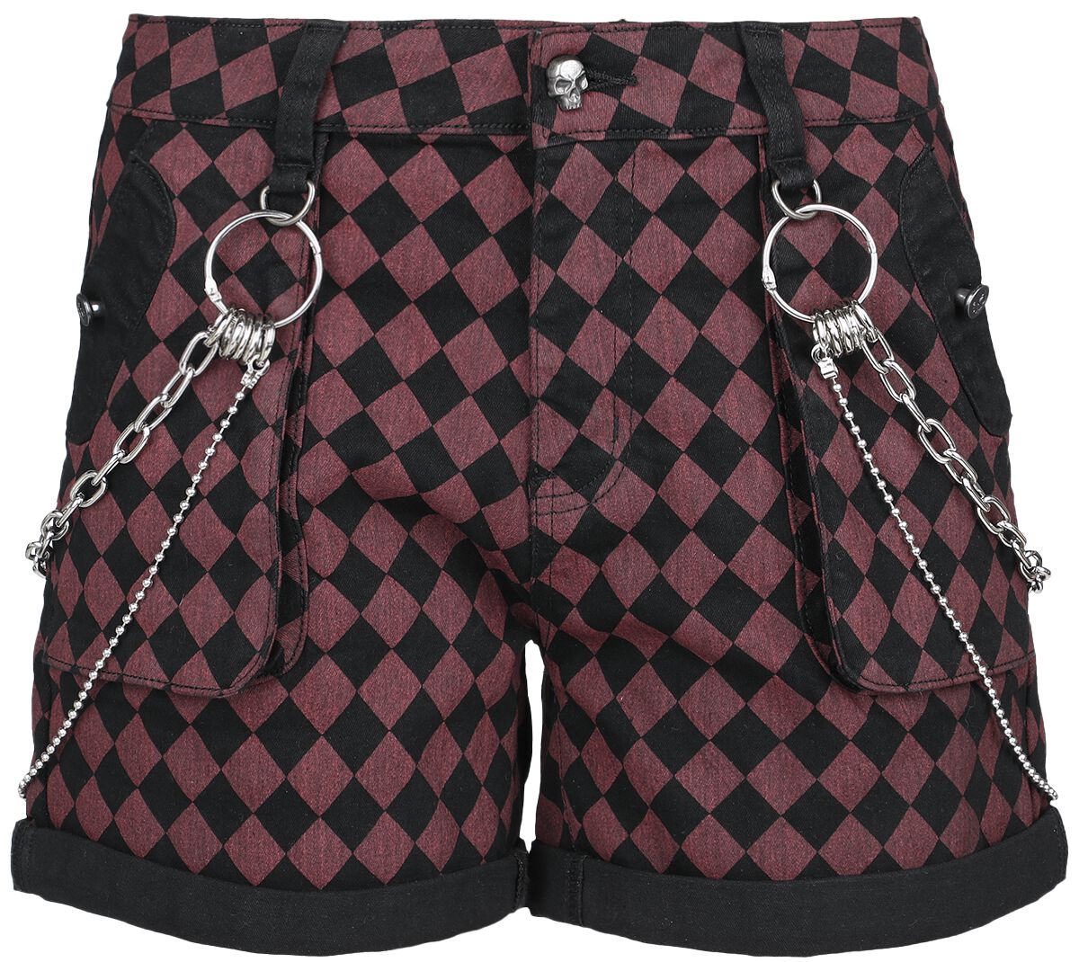 4064854773172 - Checkerboard Shorts Short rot schwarz in 27