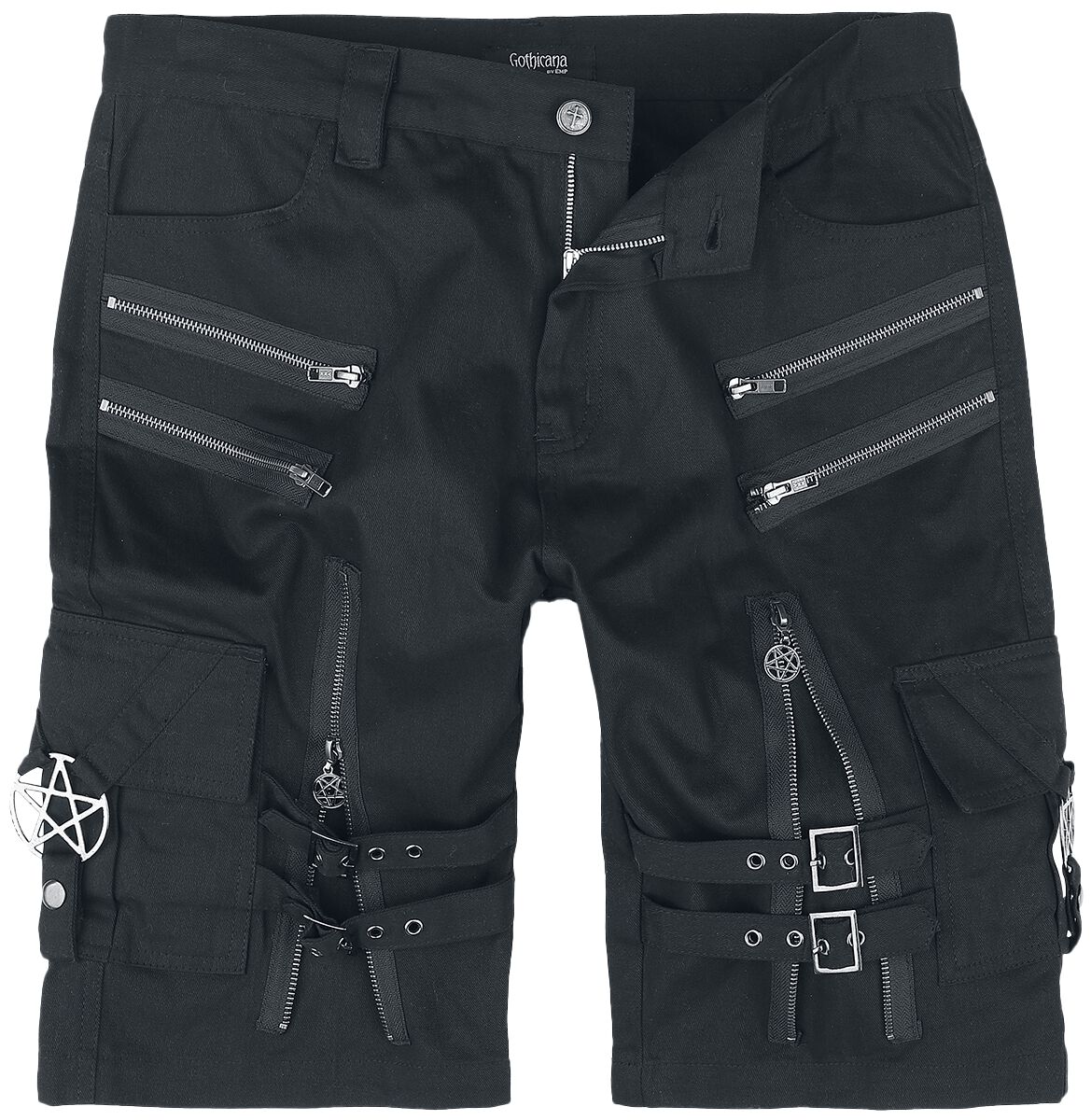 4064854773806 - Shorts with straps buckles and zipper Short schwarz in M 4064854773806 - Shorts with straps buckles and zipper Short schwarz in M