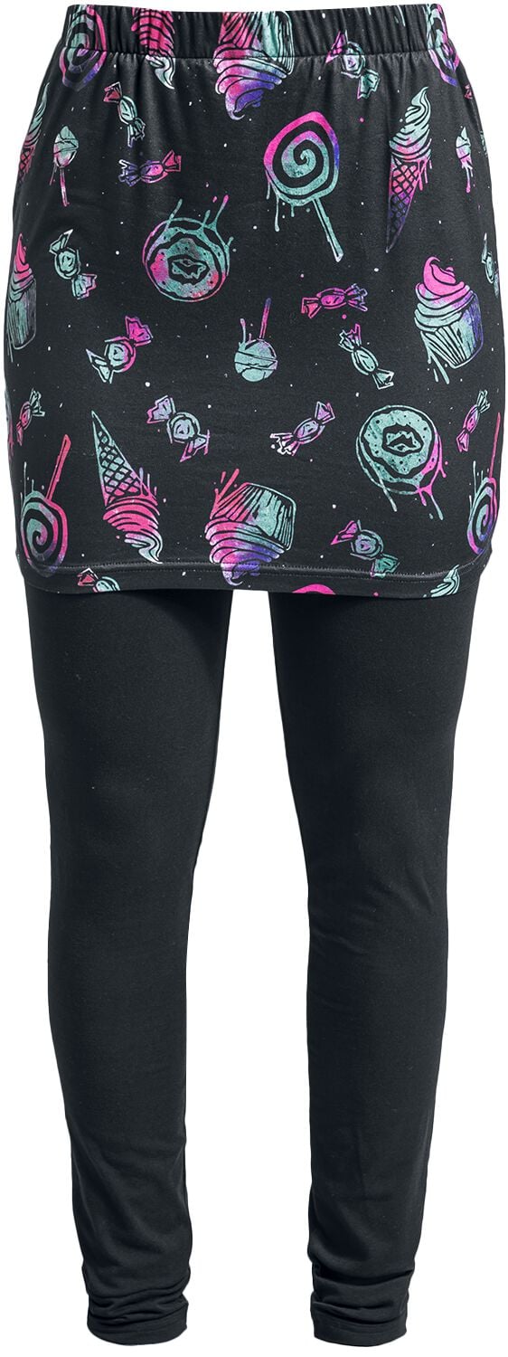 4064854777453 - Leggings with Skirt and Candy Print Leggings schwarz in S