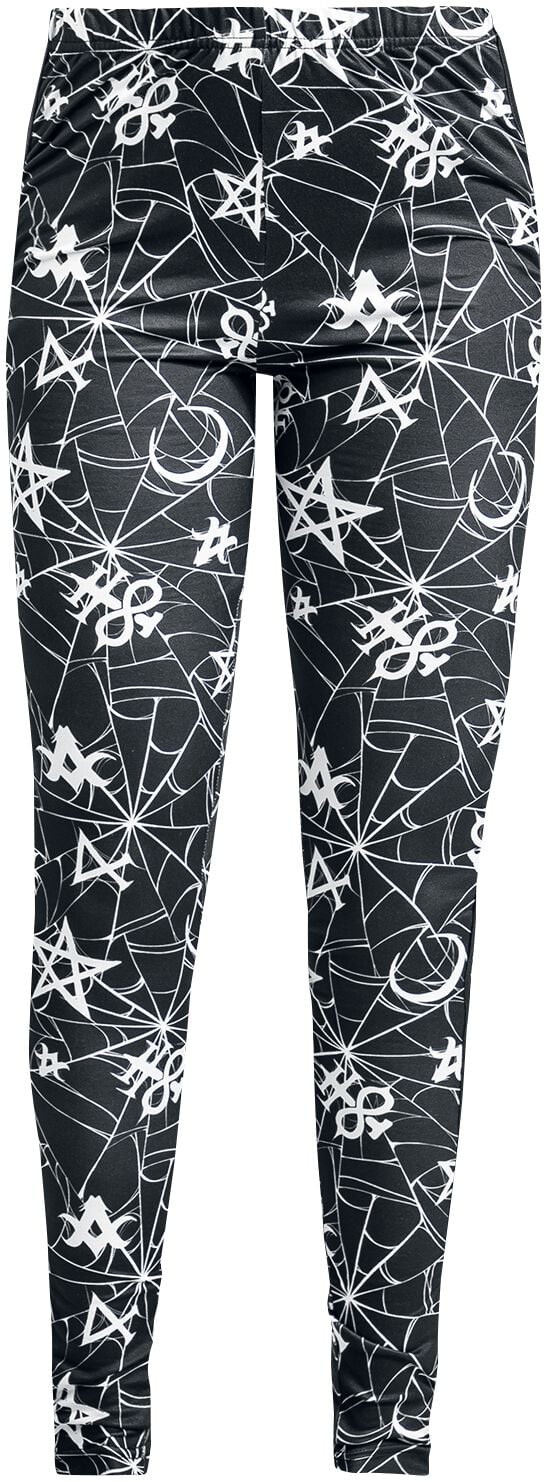 4064854777637 - Leggings With Spiderweb And Occult Ornaments Leggings schwarz in S