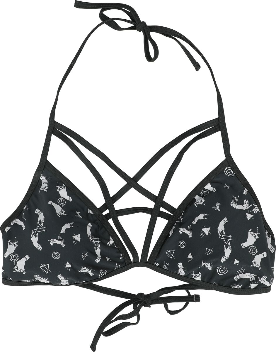 4064854814134 - Pentagramm Bikini Top Bikini-Oberteil schwarz in M