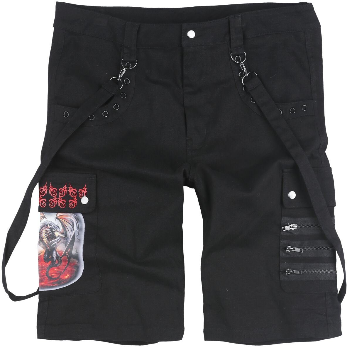 4064854818941 - Gothicana X Anne Stokes - Shorts Short schwarz in XXL 4064854818941 - Gothicana X Anne Stokes - Shorts Short schwarz in XXL