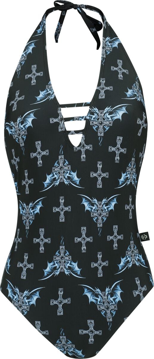 4064854819511 - Gothicana X Anne Stokes - Swimsuit Badeanzug schwarz in XL