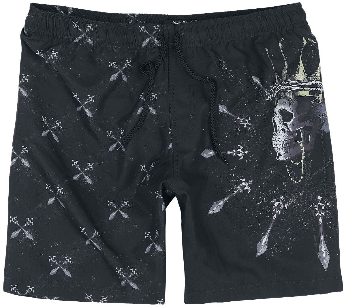 4064854833258 - Swim Shorts With Skullking and Sword Badeshort schwarz in M 4064854833258 - Swim Shorts With Skullking and Sword Badeshort schwarz in M