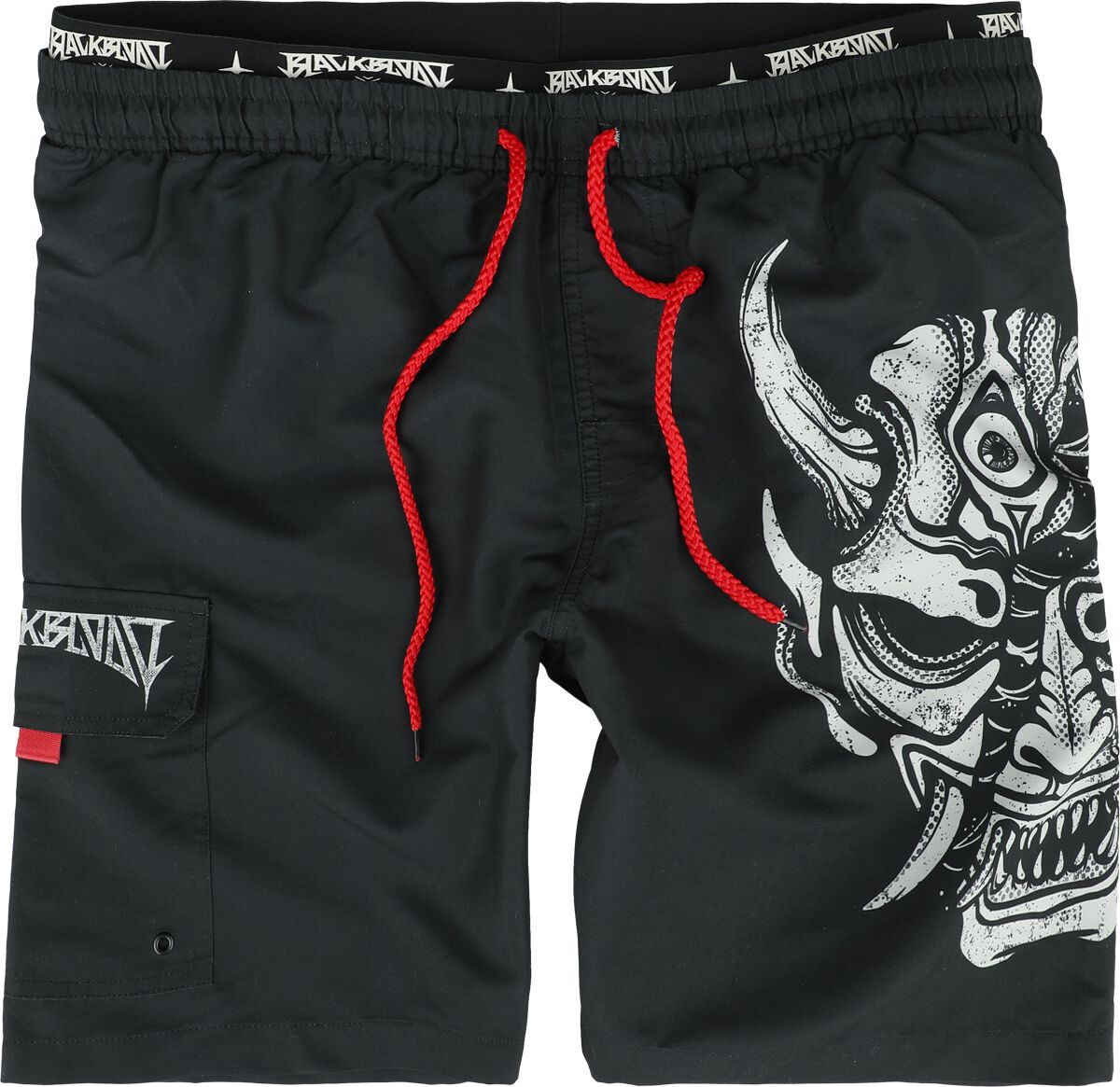 4064854834279 - Swim Shorts With Devil Skull Print Badeshort schwarz in M