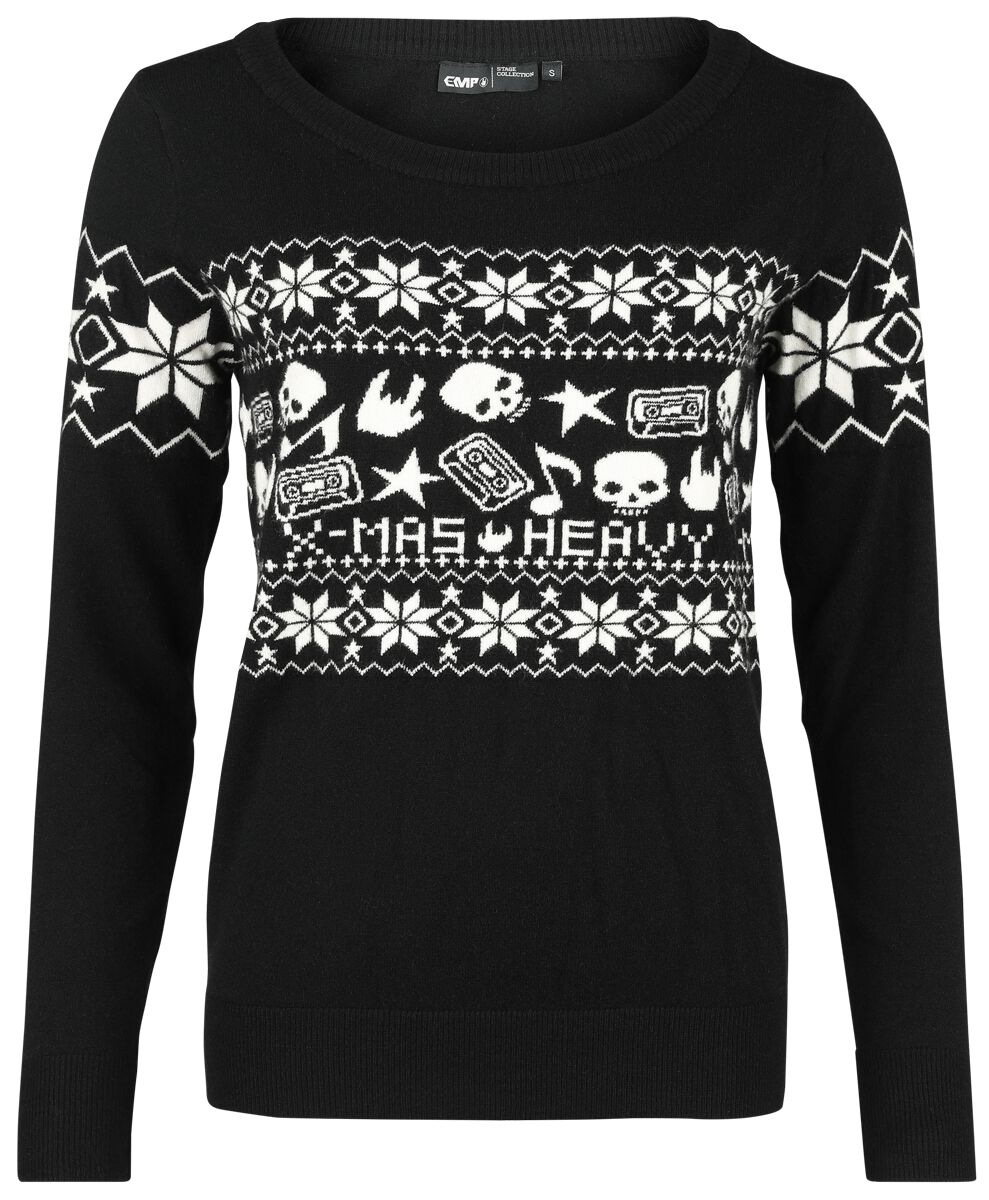 4064854837805 - EMP XMAS Special Collection - Knit Sweater Weihnachtspullover schwarz in S