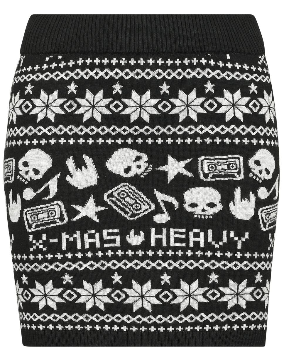 4064854838079 - EMP XMAS Special Collection - Knit Skirt Kurzer Rock schwarz in S