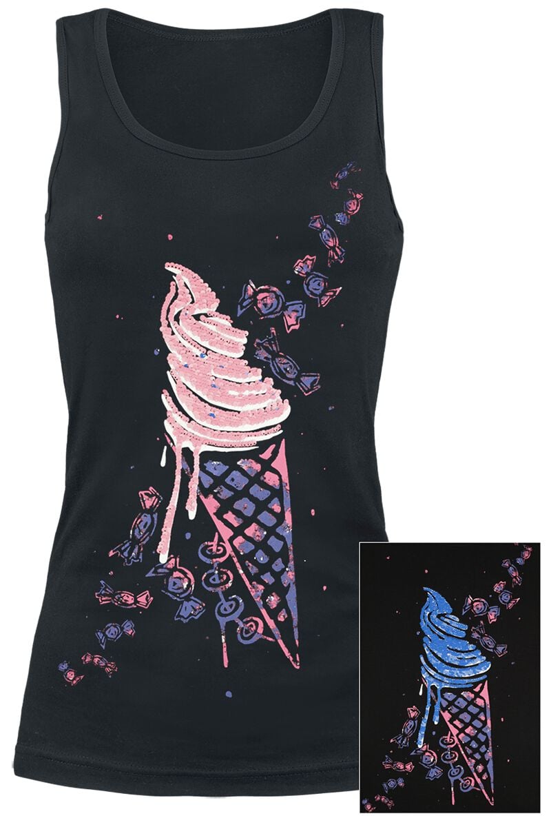 4064854845497 - Tank Top with Sequins and Print Top schwarz in M 4064854845497 - Tank Top with Sequins and Print Top schwarz in M
