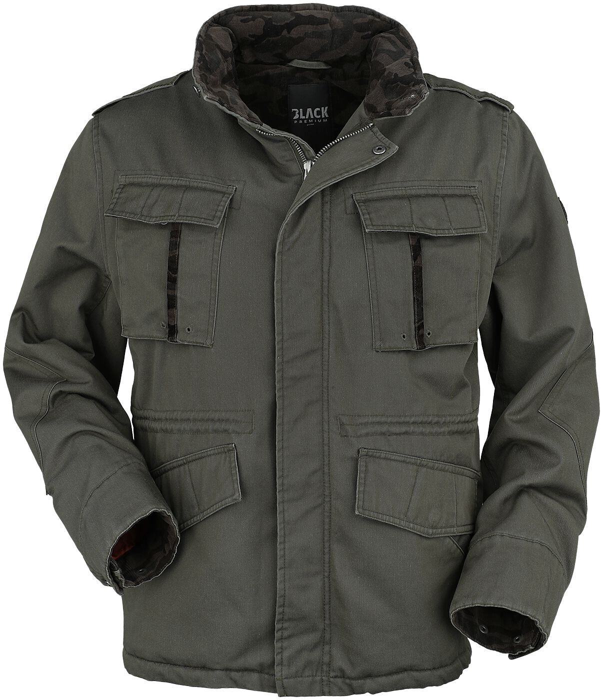 4064854868007 - Jacket with hidden hood Winterjacke oliv olivcamo in L