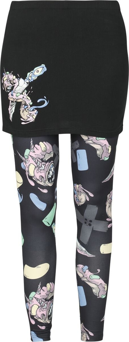 4064854872295 - Leggings with Monster-Donut Print Leggings schwarz in S