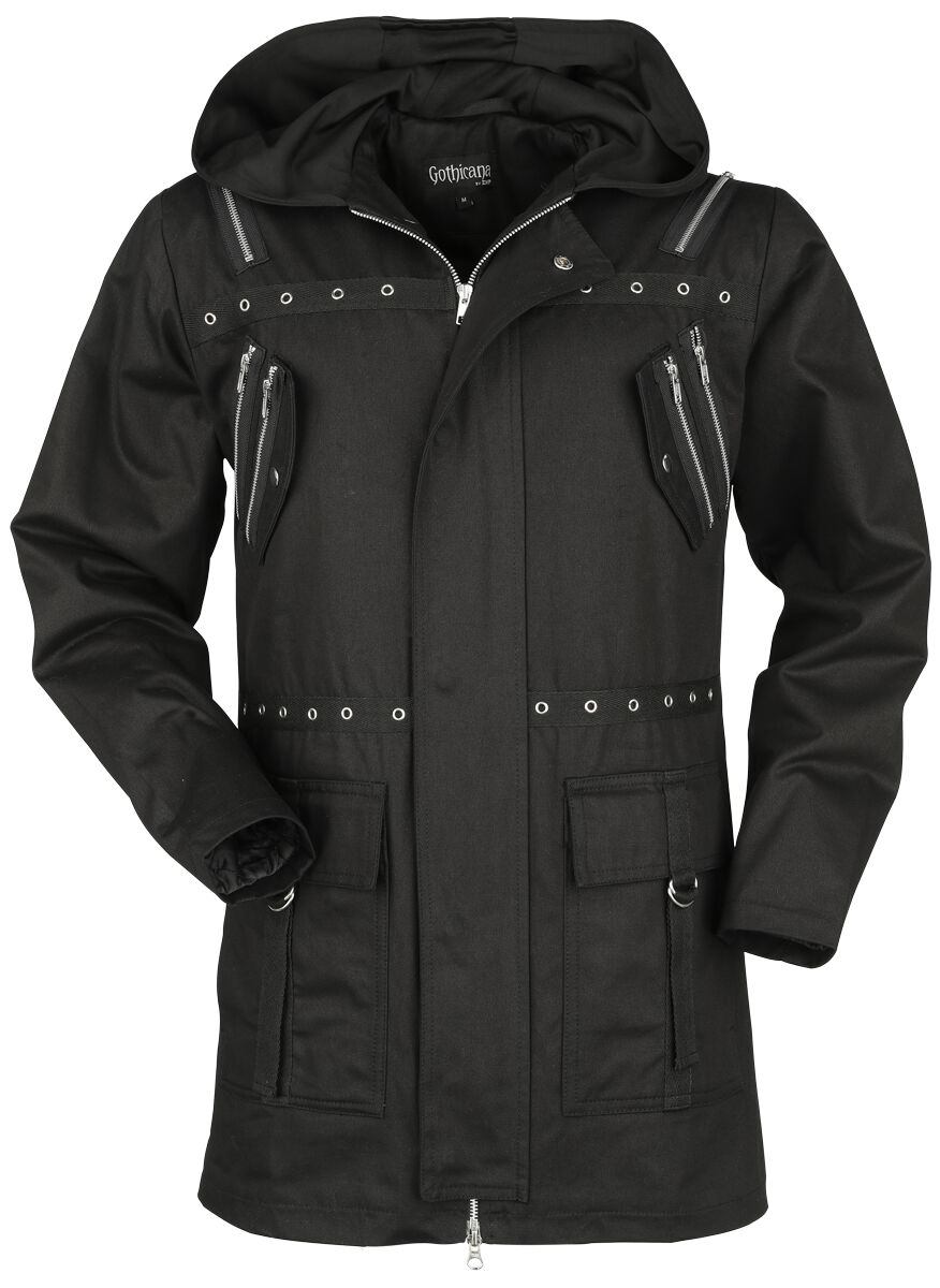 4064854872806 - Mantel mit Reißverschluss Details Kurzmantel schwarz in S