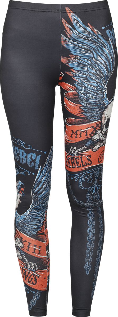 4064854876989 - Leggings with Oldschool Prints Leggings schwarz in XL