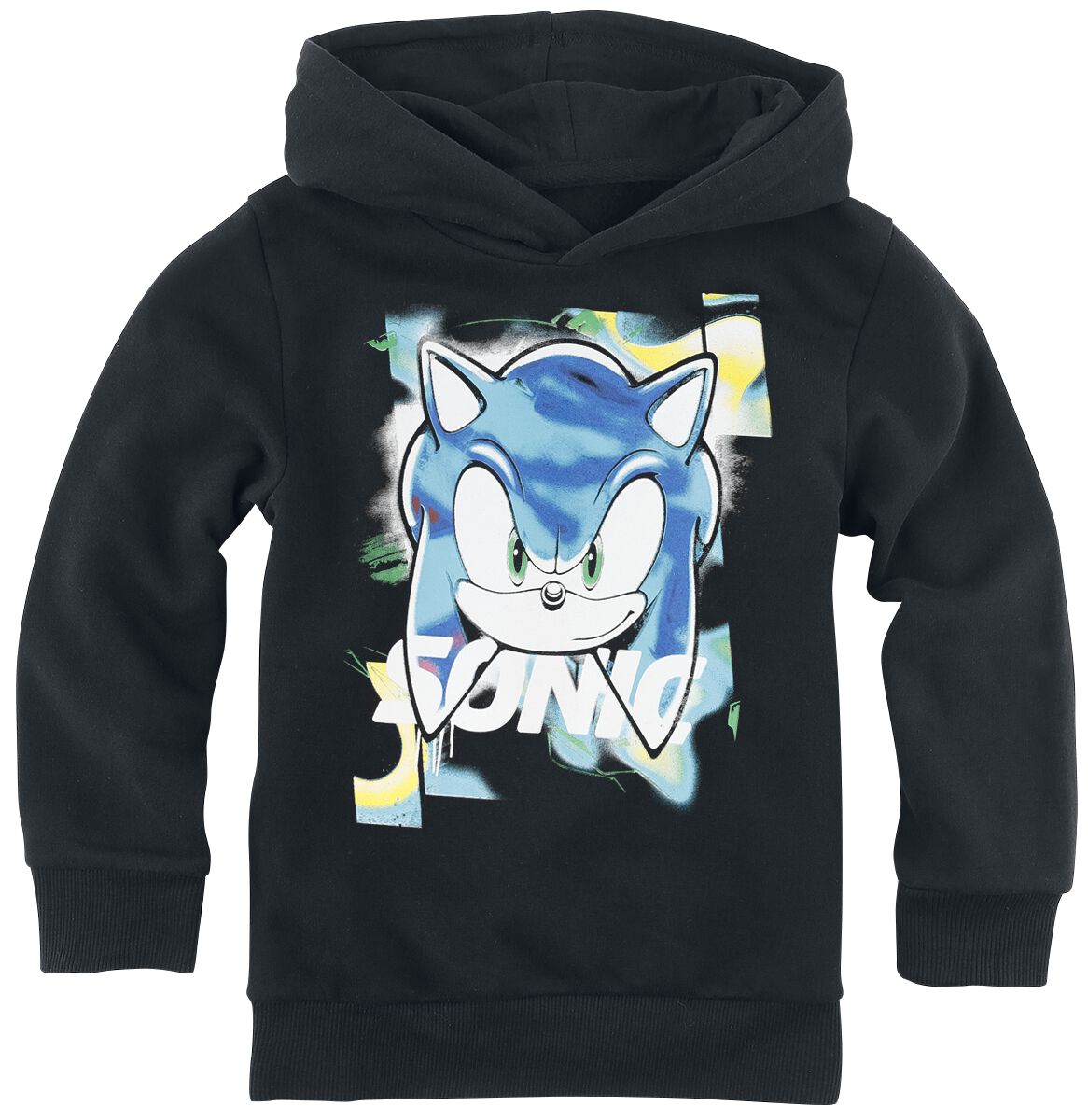4064854878280 - Kids - Sonic Face Kapuzenpullover schwarz in 104