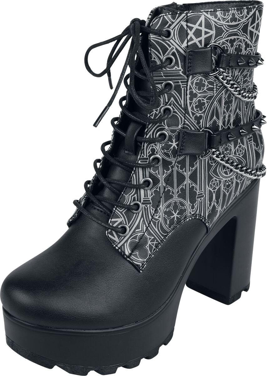 4064854878815 - Boots with Chains and Buckles High Heel schwarz in EU37