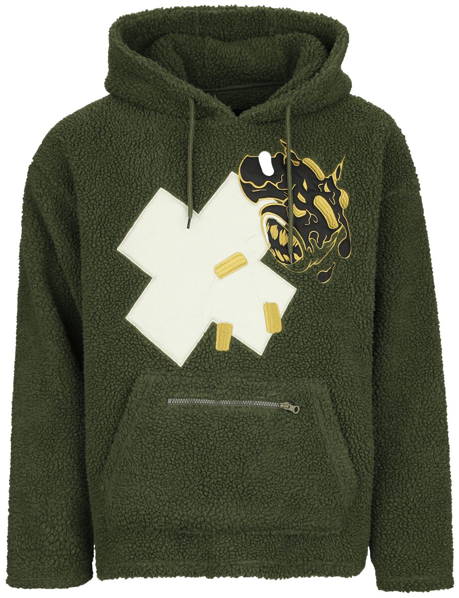 4064854880924 - Teddy Fur Hoody Kapuzenpullover grün in L