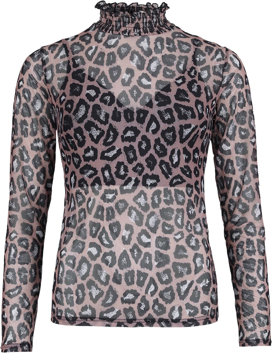 4064854886094 - Gothicana X Elvira Longsleeve Langarmshirt leopard in XS