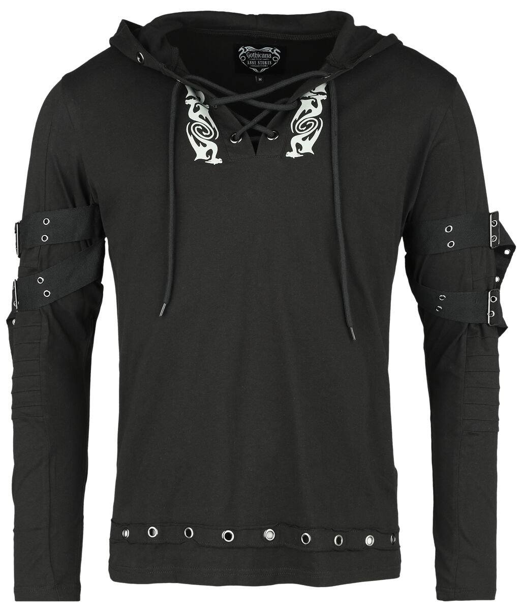 4064854916005 - Gothicana X Anne Stokes Longsleeve Langarmshirt schwarz in M