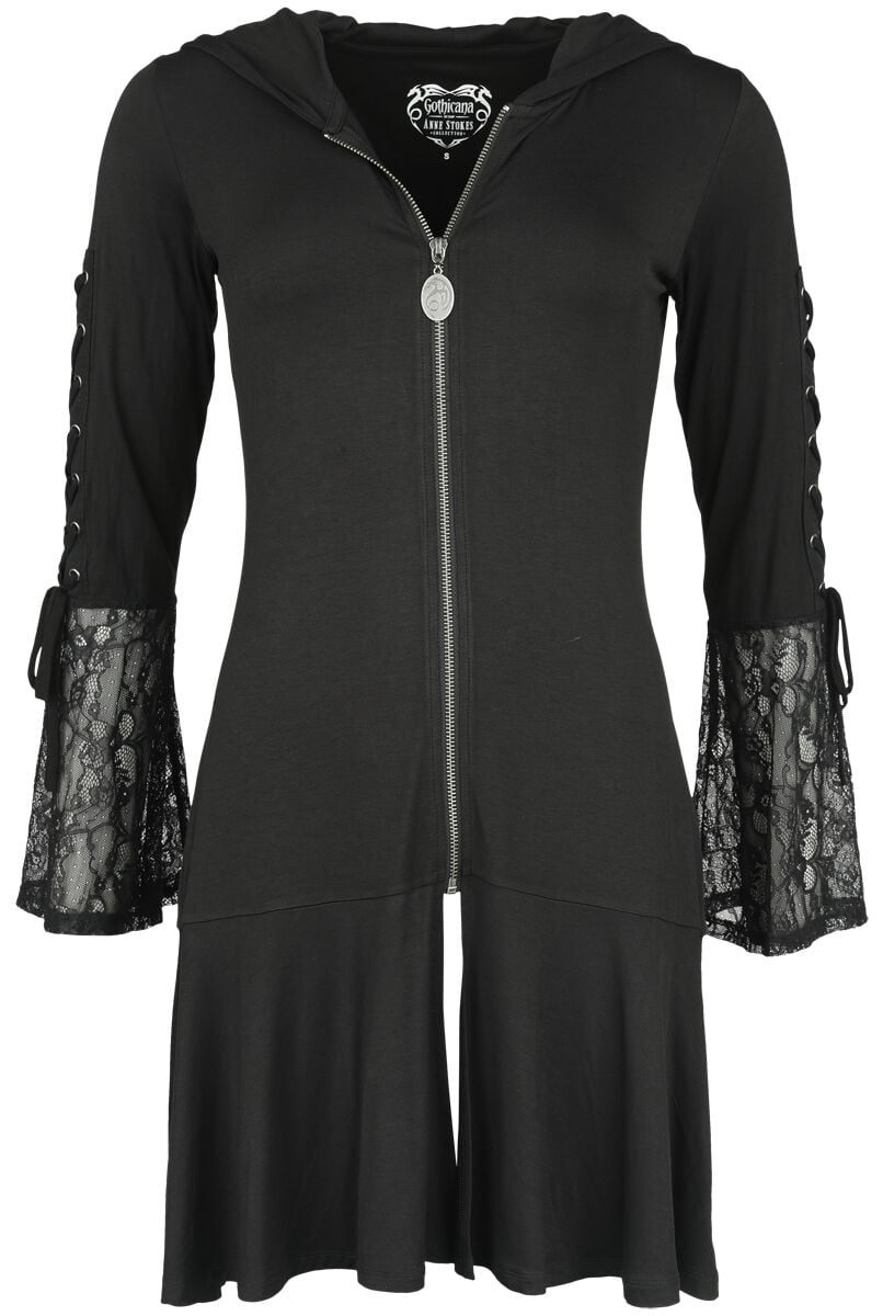 4064854916470 - Gothicana X Anne Stokes Hoody Jacket Kapuzenjacke schwarz in M