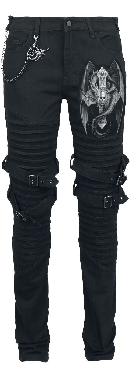 4064854916623 - Gothicana X Anne Stokes Pants Stoffhose schwarz in W28L32 4064854916623 - Gothicana X Anne Stokes Pants Stoffhose schwarz in W28L32