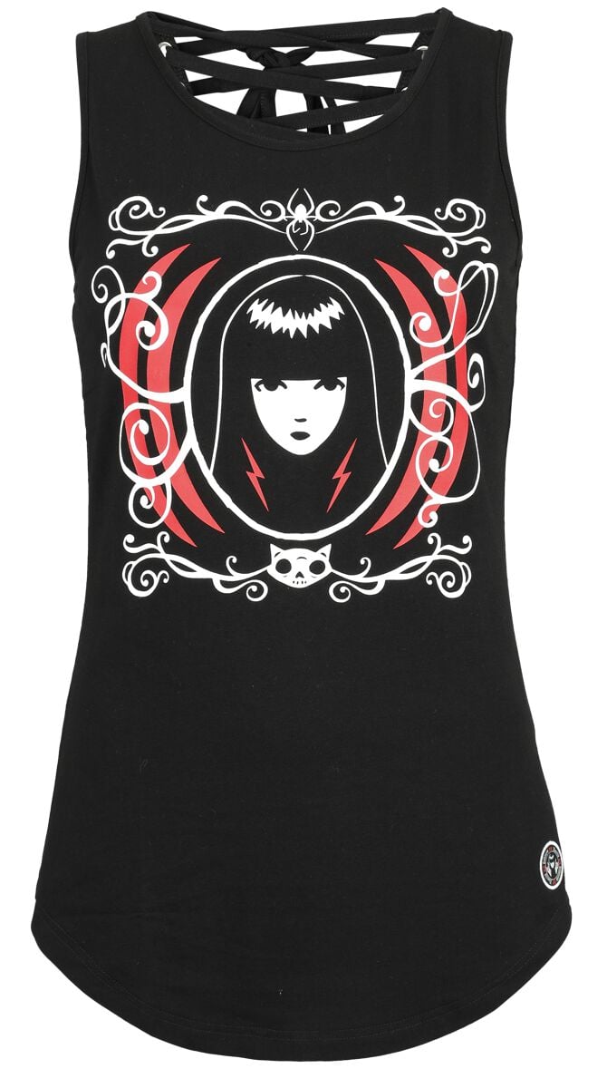 4064854916883 - Gothicana X Emily The Strange Top Top schwarz in XL