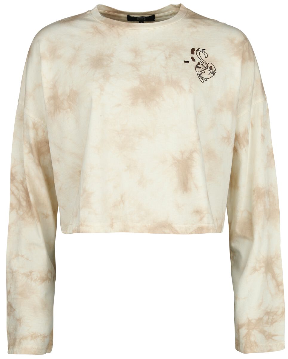 4064854918337 - Cropped Tie Dye Longsleeve Langarmshirt beige in S