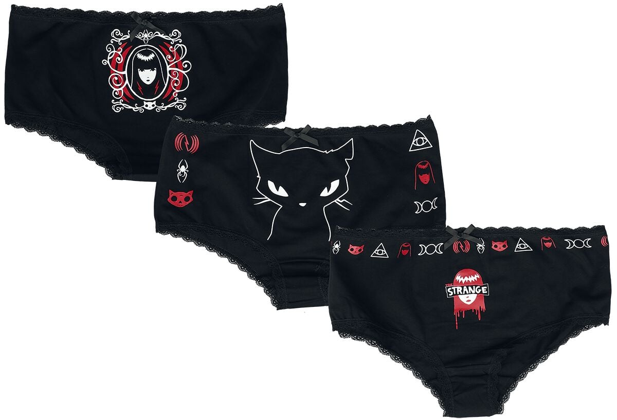 4064854918580 - Gothicana X Emily The Strange Panty Set Panty-Set schwarz in S