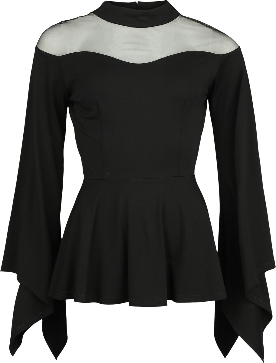 4064854918818 - Longsleeve with Illusion Neckline Langarmshirt schwarz in M