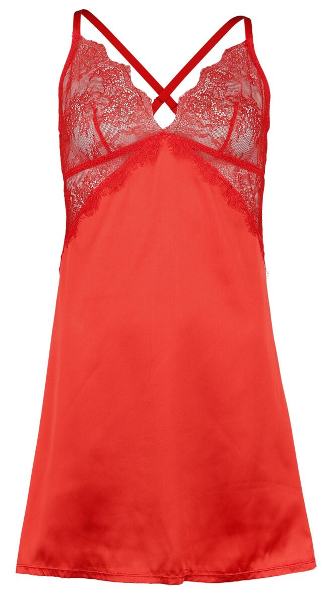 4064854925496 - Lace Negligé Nachthemd rot in XXL