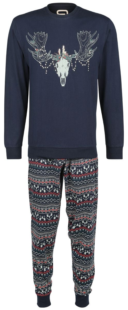 4064854926691 - Pyjama with Christmas Print Schlafanzug blau in M