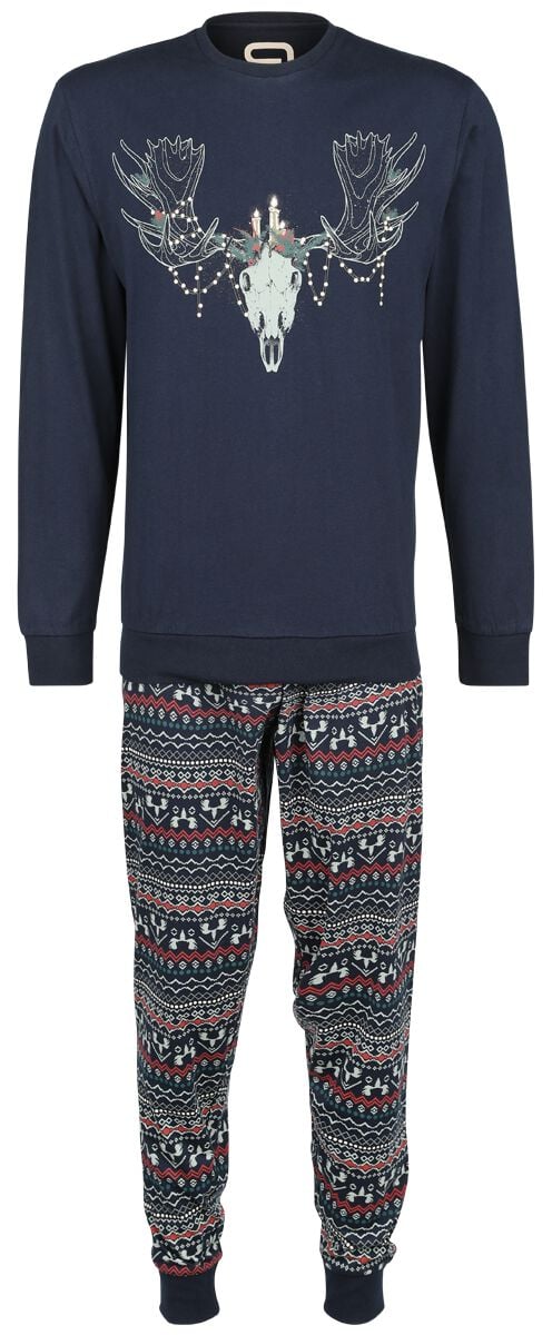 4064854926707 - Pyjama with Christmas Print Schlafanzug blau in L
