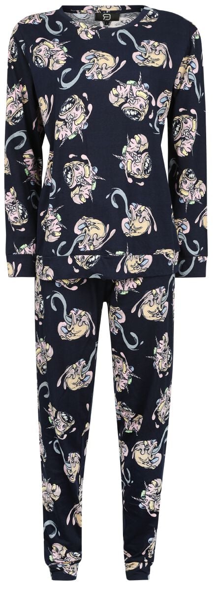 4064854926738 - Pyjama with Donut Alloverprint Schlafanzug blau in S