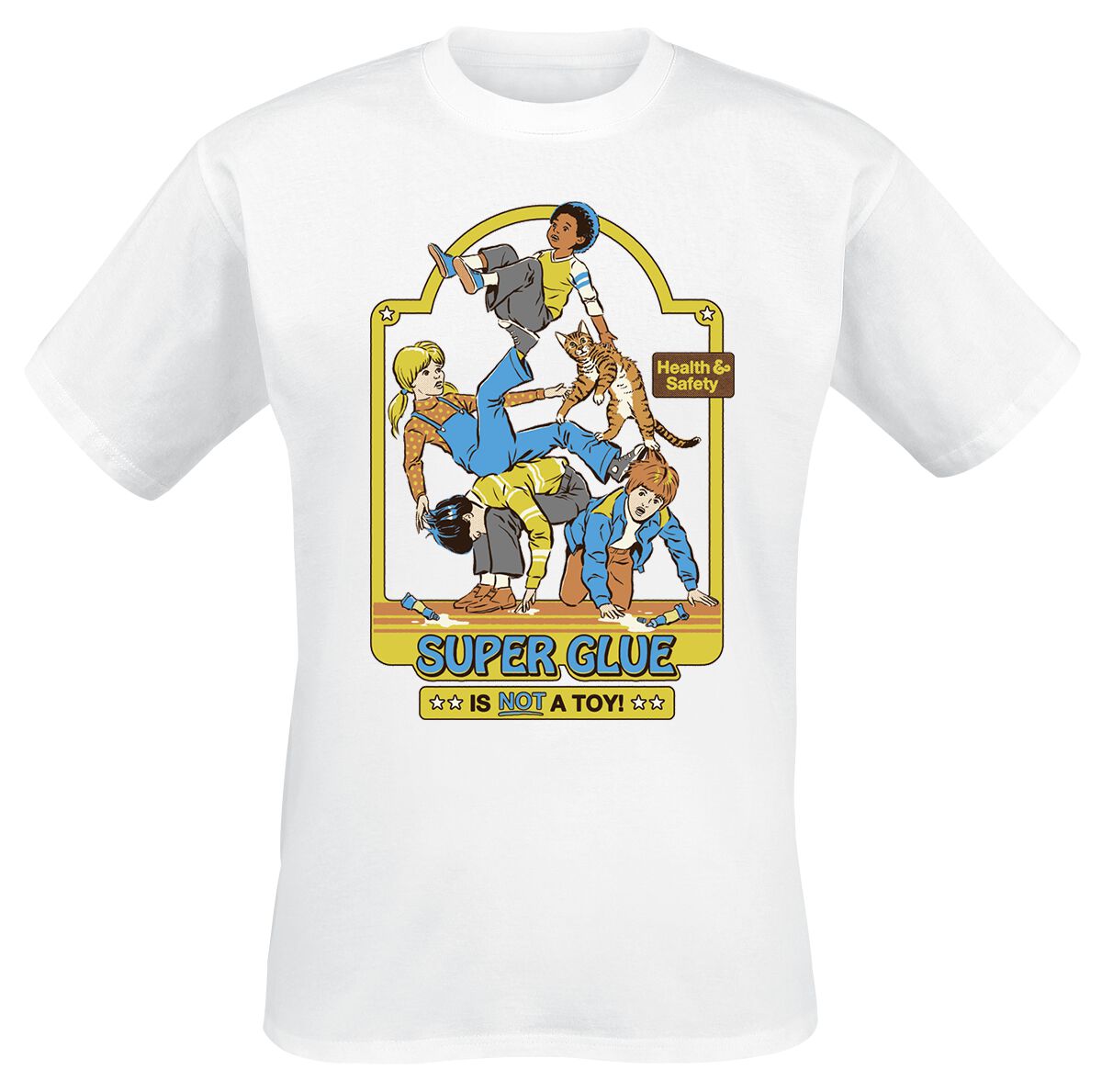 4064854940130 - Steven Rhodes Super Glue Is Not A Toy T-Shirt weiß in L
