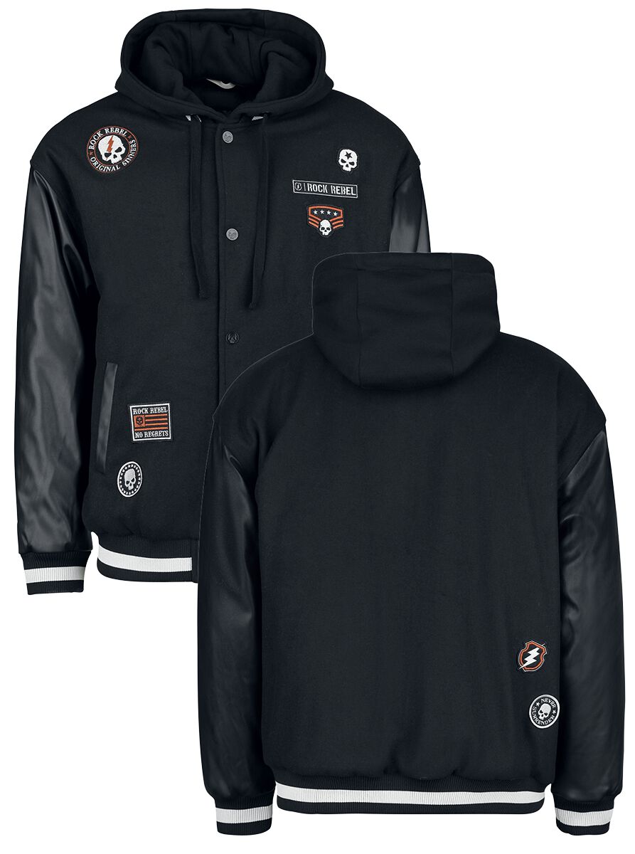 4064854965775 - Collegejacket With Faux Leather Details Collegejacke schwarz in M