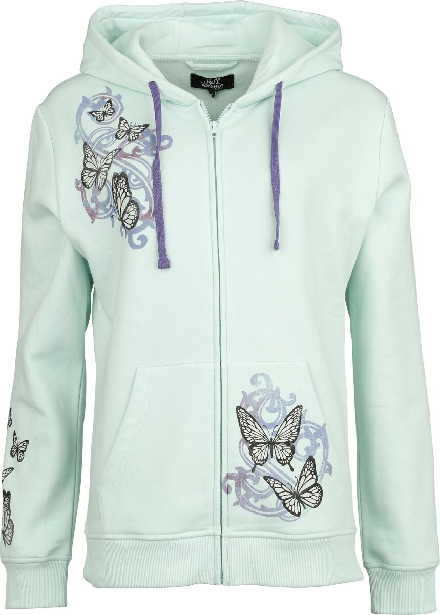 4064854976894 - Hooded Jacked with Butterflys and Skulls Kapuzenjacke mint in S