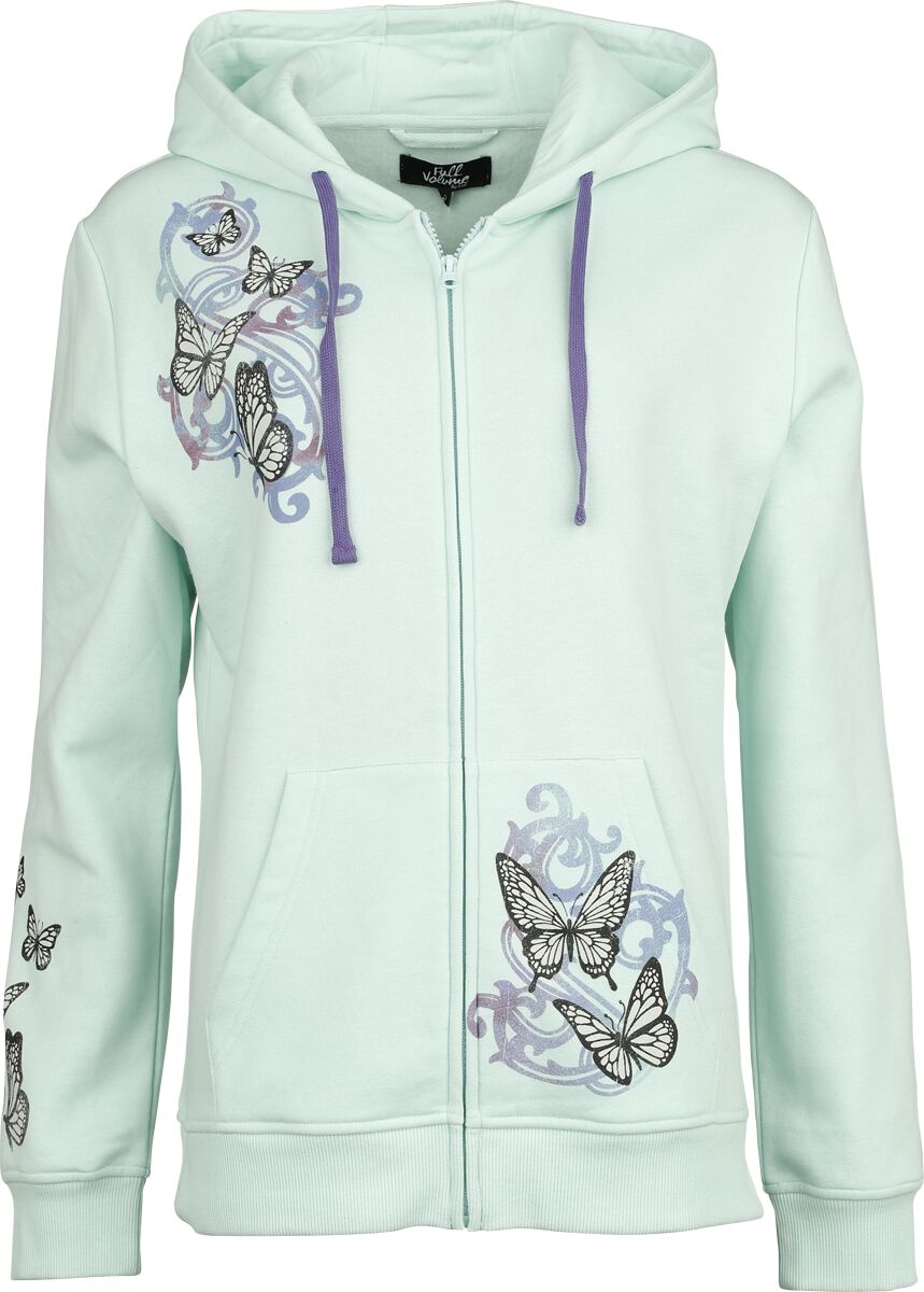 4064854976931 - Hooded Jacked with Butterflys and Skulls Kapuzenjacke mint in XXL 4064854976931 - Hooded Jacked with Butterflys and Skulls Kapuzenjacke mint in XXL