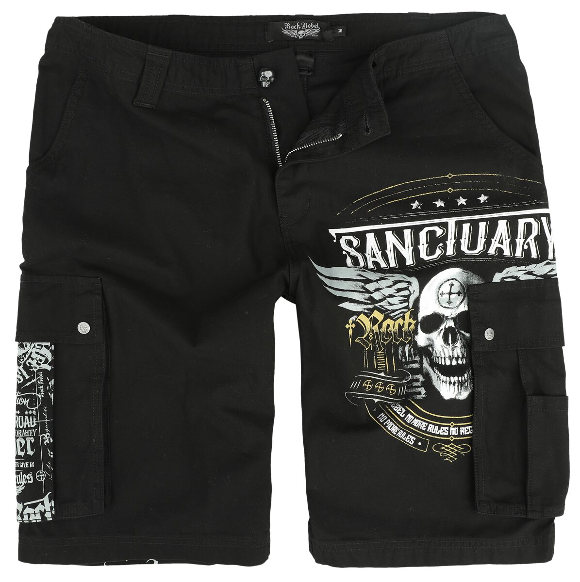 4064854977198 - Shorts with Skull Buttons Short schwarz in S