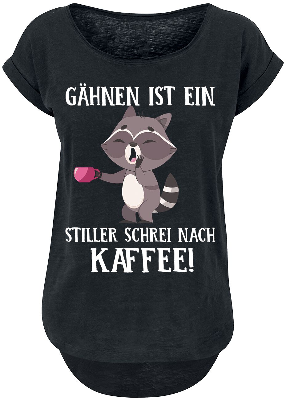 4064854992412 - Gähnen ist ein stiller Schrei nach Kaffee! T-Shirt schwarz in XS