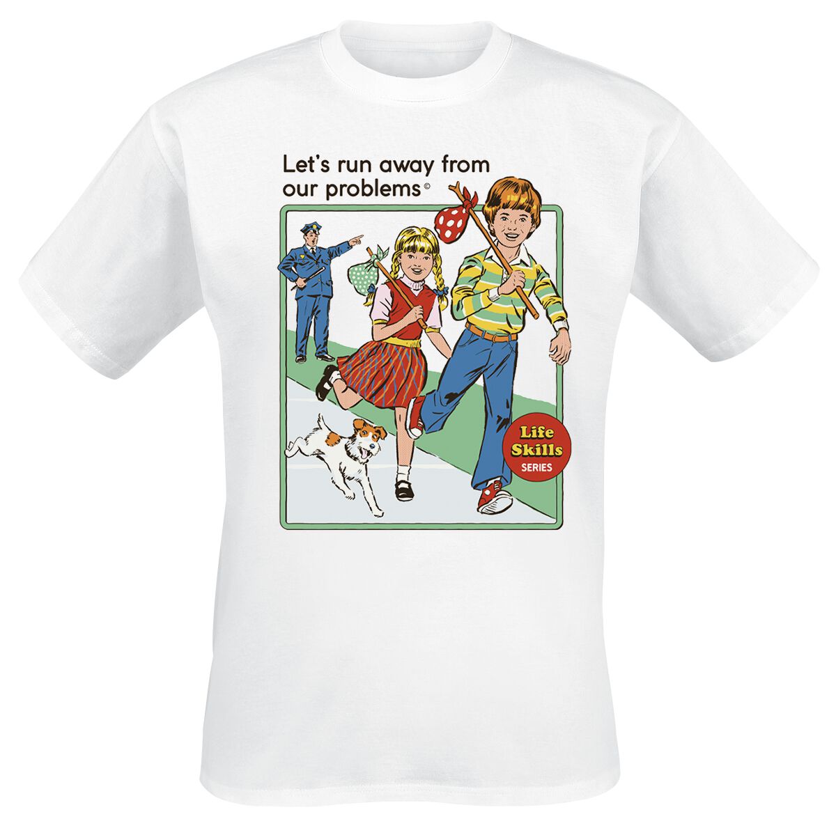 4064854994706 - Lets Run Away From Our Problems T-Shirt weiß in M