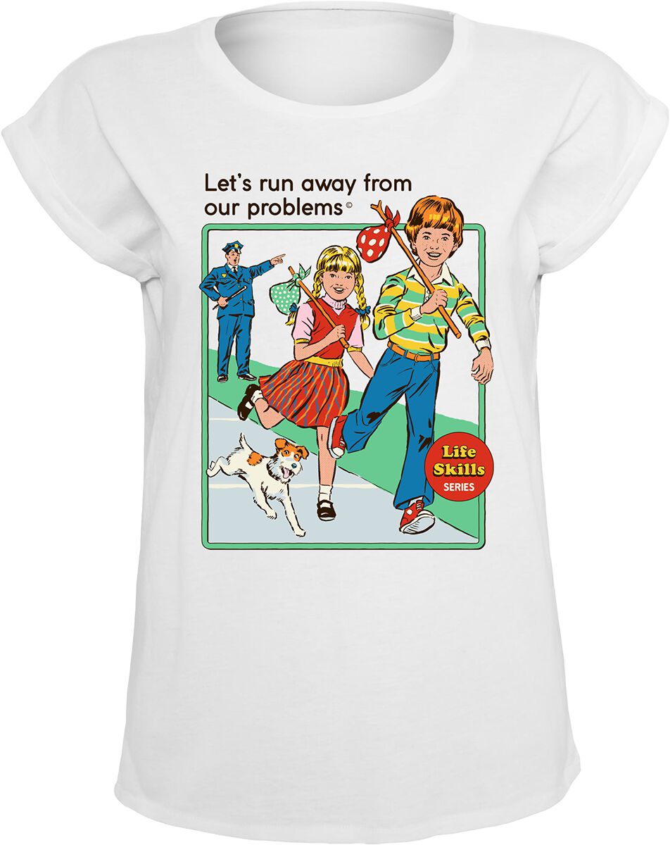 4064854995444 - Lets Run Away From Our Problems T-Shirt weiß in S 4064854995444 - Lets Run Away From Our Problems T-Shirt weiß in S