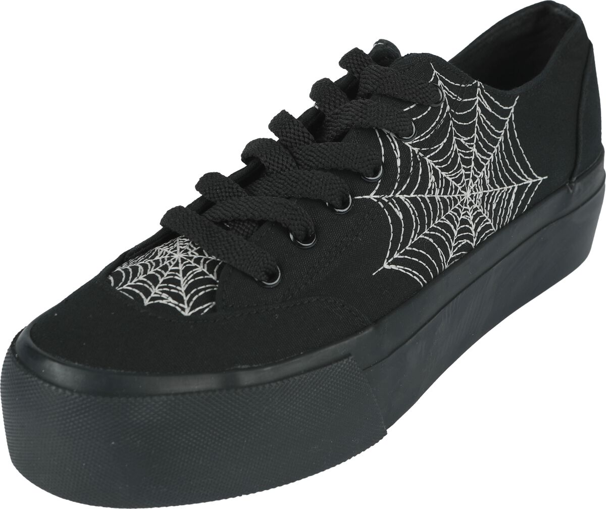 4064854997691 - LowCut Plateau Sneaker With Spiderweb Embroidery Sneaker schwarz in EU38