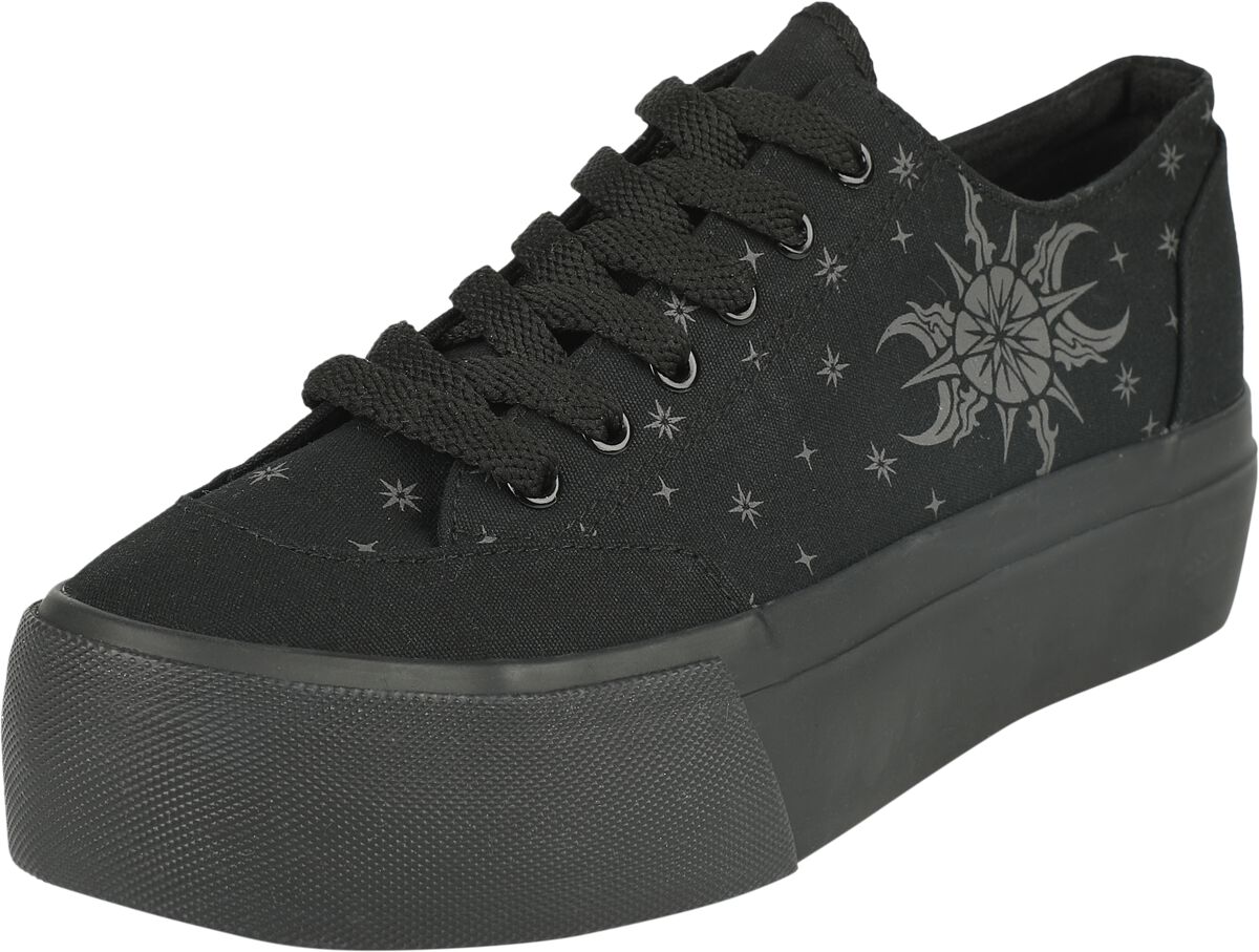 4064854997783 - Plateau Sneaker with Stars Moon and Sun Creepers schwarz in EU37