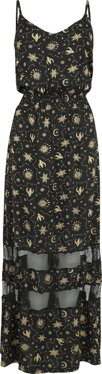 4064854999862 - Dress with Stars Sun and Moon Langes Kleid schwarz in S